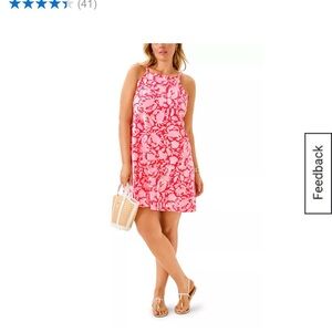 Lilly Pulitzer Kyleigh Pink and White Mini Dress, Small